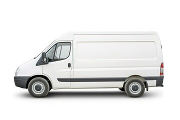 White delivery van on a clean background