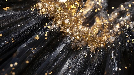 Abstract Black and Gold Glitter Background