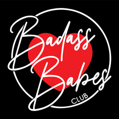 Heart Badass Babes Club Logo vectorized design