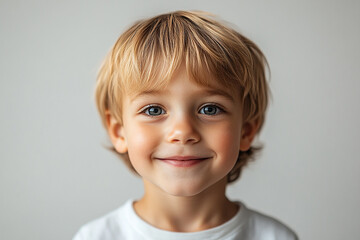 portrait of an white little boy with a smile