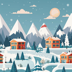 Naklejka premium Flat illustration of winter