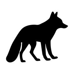 Silhouette of a fox on a transparent background