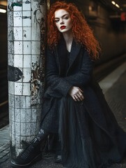 Obraz premium Stylish Portrait of a Model in an Urban Setting