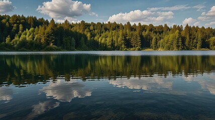 Fototapeta premium moon on the lake generative ai