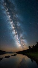 Naklejka premium Beautiful night starry sky 