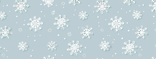 Frosty Snowflakes Gentle snowfall design on soft blue backdrop with intricate white snowflakes creating a serene winter scene