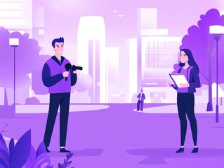 Obraz premium people in the city