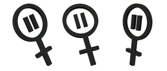Obraz premium menopause icon, 3d render, black illustration without background, png