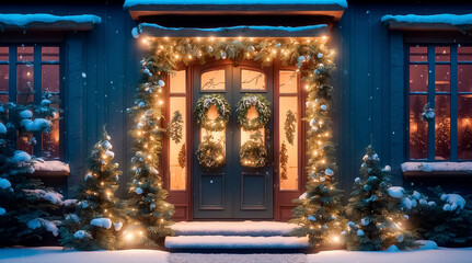 Beautiful Christmas door decor