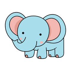 Adorable Blue Cartoon Elephant. This is a charming vector illustration of a cartoon elephant with a friendly and cute appearance. 
