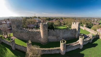Obraz premium Medieval fortified city, AI generated