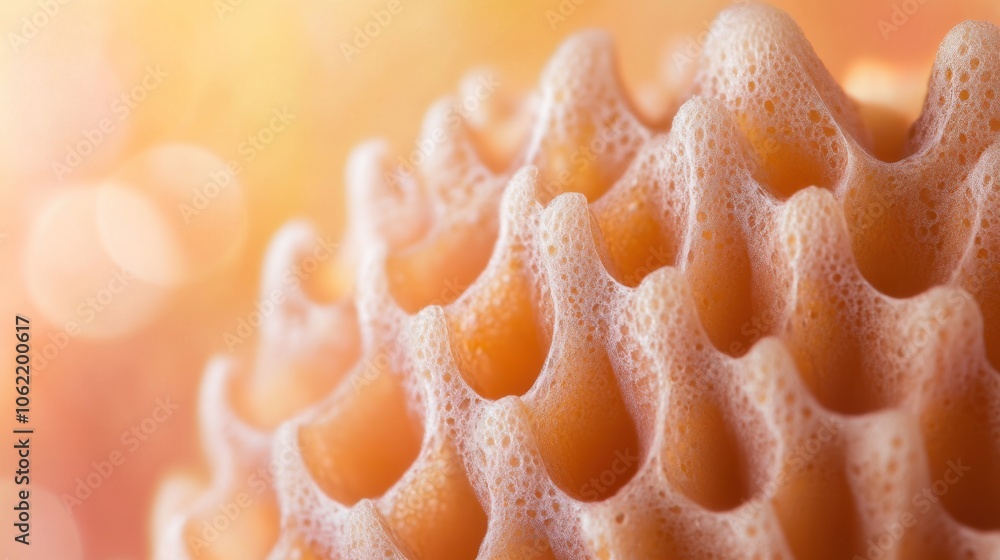 Poster close-up of a honeycomb with a defocused background