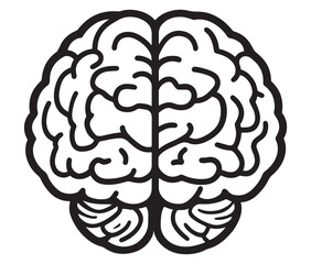 Fototapeta premium Human brain illustration, Hand drawn brain drawing illustration. Human brain icon