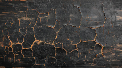 A black surface with many cracks and holes