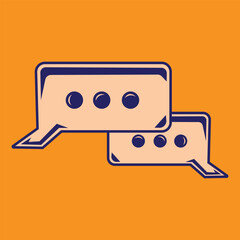 vector illustration design of bubble chat box, with peach and blue colors and simple style. suitable for logos, icons, posters, advertisements, banners, companies, t-shirt designs, stickers, websites.