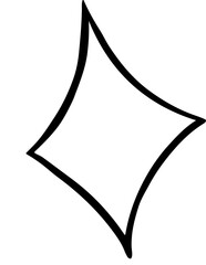 Doodle sparkle star sketch on the isolated background.