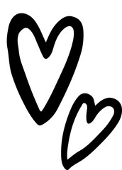 Heart doodle sketch hand drawn line art.