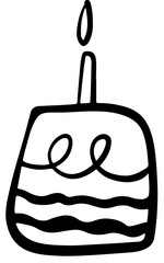 Obraz premium Birthday cake doodle sketch art. Celebration art.