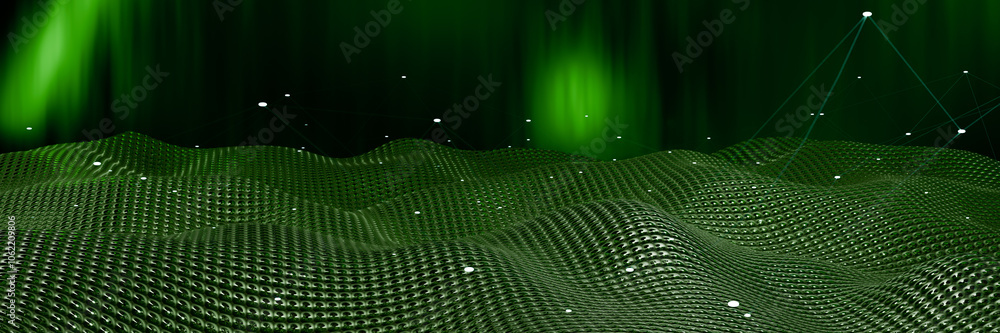 Poster green energy abstract background.sustainable development and technologies concept.3d rendering