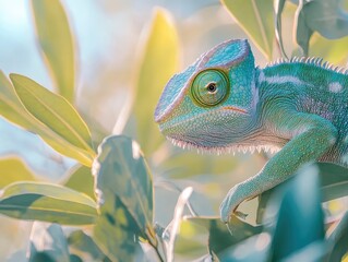Fototapeta premium chameleon on a branch