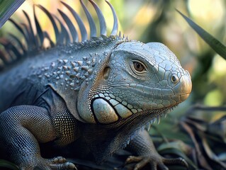 Fototapeta premium iguana on the tree