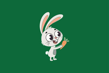 Happy Bunny, Rabit template vector art illustration