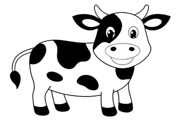 Vector illustration of funny cow cartoon.