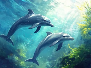 Obraz premium dolphin in the water