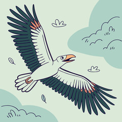 Flying Bird, bird template vector art illustration