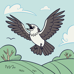 Flying Bird, bird template vector art illustration