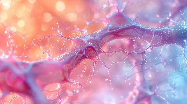 Microscopic astrocytes closeup