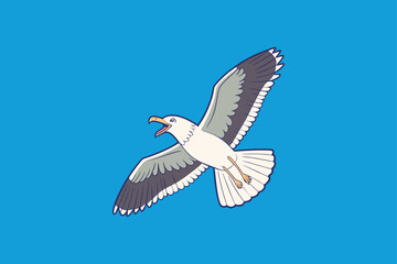 Flying Bird, bird template vector art illustration