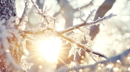 Fototapeta premium Frosted Red Berries in a Winter Wonderland: A Serene Close-Up Capturing Nature's Icy Beauty winter