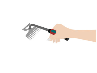 Rake on a white background.