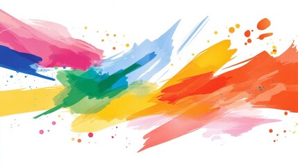 Colorfull brush stroke on white background