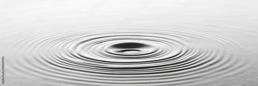 Poster a single drop of water creates concentric ripples on a smooth surface.