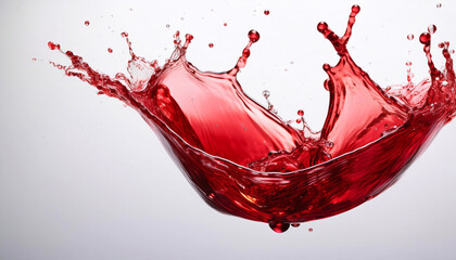 Red liquid splashing and forming a crown shape