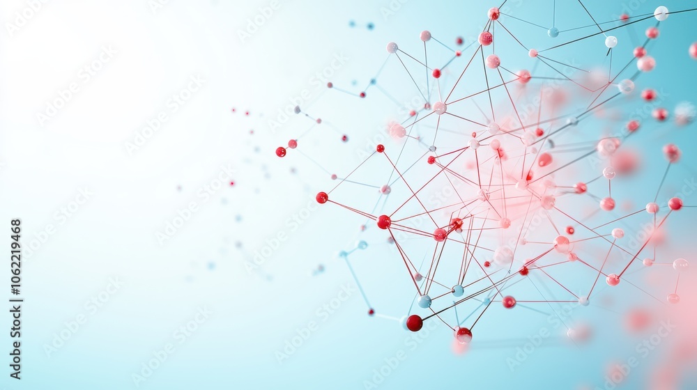 Poster a network of interconnected atoms forming a complex, three dimensional circuit, symbolizing the inte
