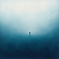 Fototapeta premium Mysterious Male Figure Against Dark Blurred Background