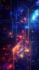 Fototapeta premium Futuristic Digital Circuit Background 