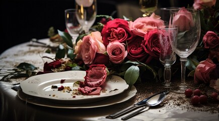 designed table in the restaurant, table design