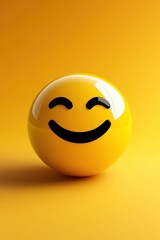 Fototapeta premium Smiling Yellow Emoji Face 
