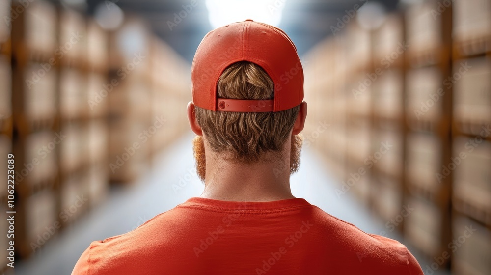 Poster a warehouse worker using a barcode scanner to track inventory, ensuring accurate resource management
