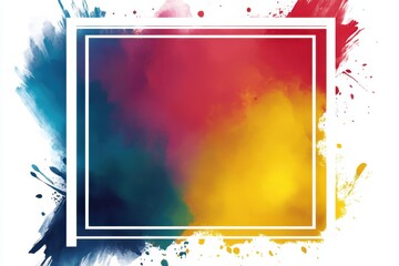 Colorful Paint Splash with Frame	