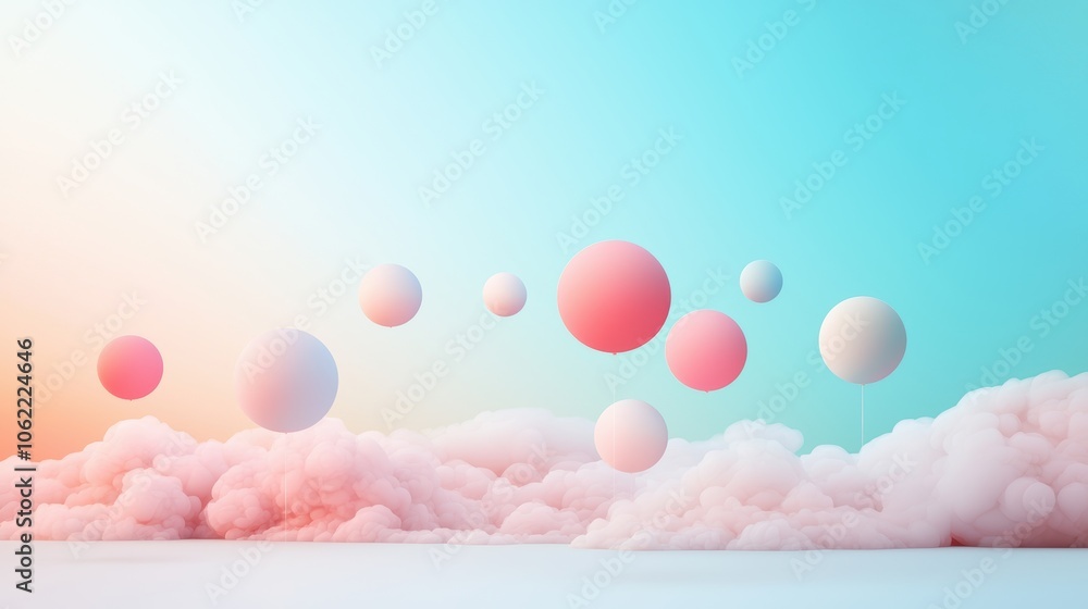 Aufkleber soft diffused orbs of light in pastel hues create a dreamy and ethereal backdrop, evoking a sense of