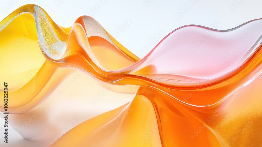 Poster brightly colored glass gradient fluid wave render texture as an abstract 3d background