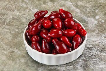 Ripe sweet juicy digberry cornel