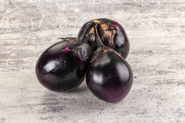 Raw violet and black eggplant