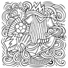 Cartoon vector doodles Football illustration