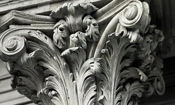 Intricate Carving of a Column Capital